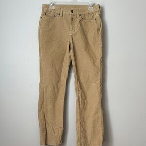 LL Bean Pants Womens 8P Beige Khaki Cotton Corduroy Straight Leg Favorite Fit